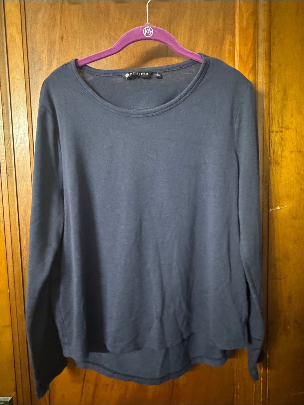Athleta Long Sleeve Crewneck Tee in Navy